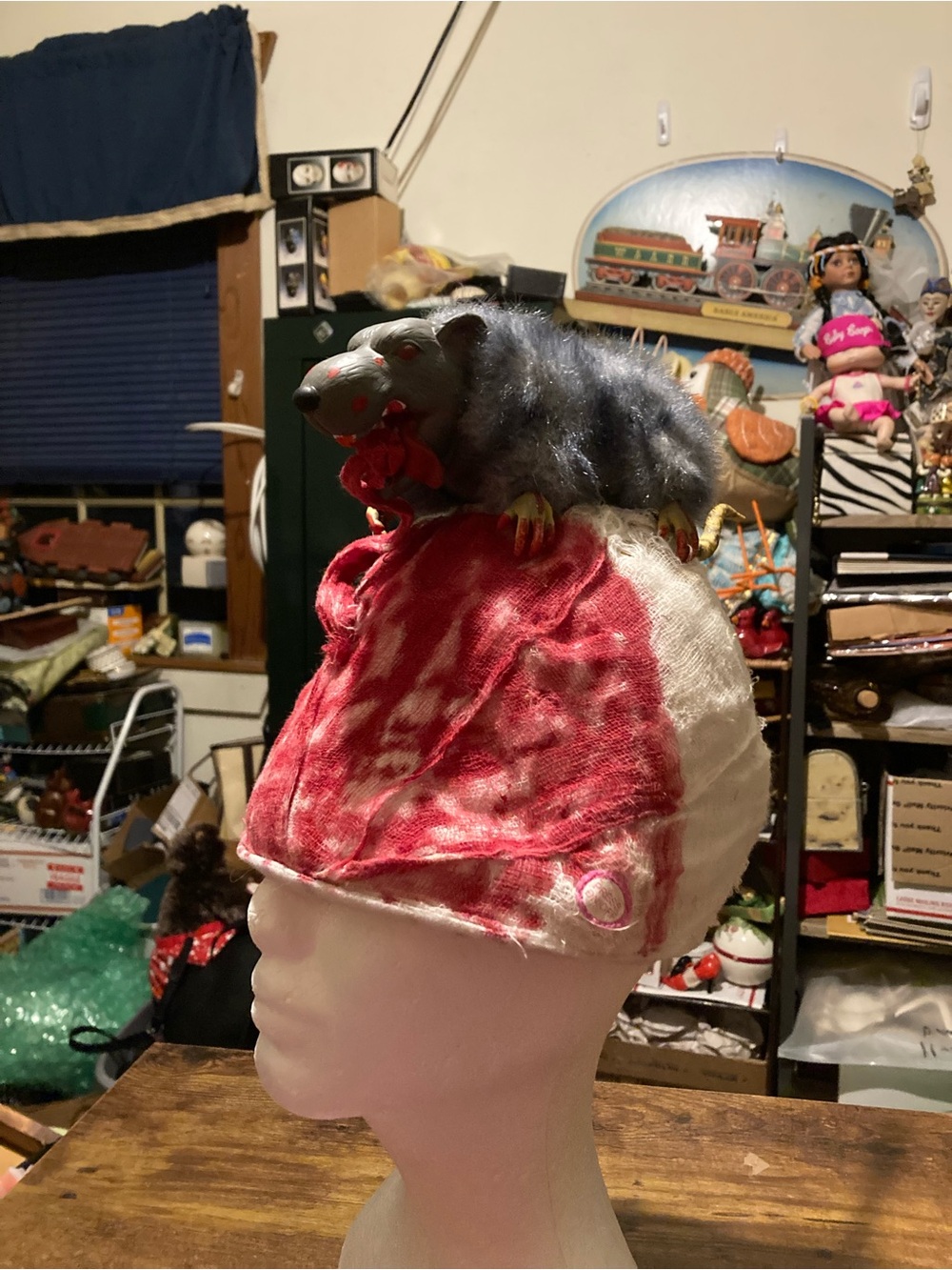 Vintage Gemmy rat hat